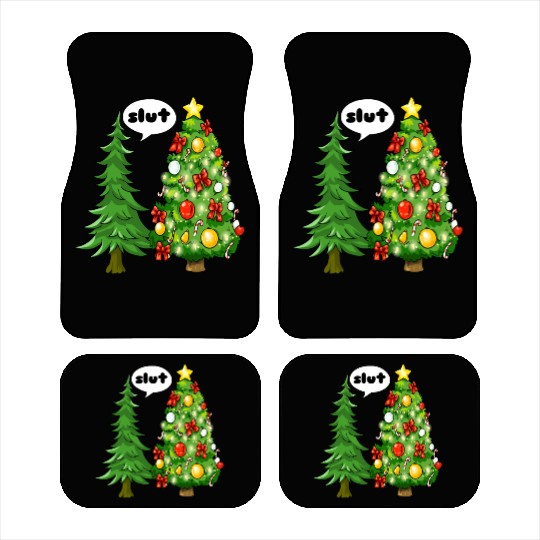 Funny Christmas Tree Slut Car Mats