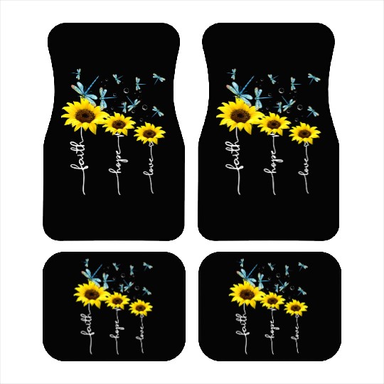 Faith hope love sunflower Car Mats