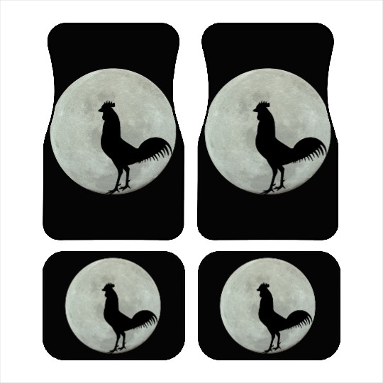 Chicken Full Moon Car Mats