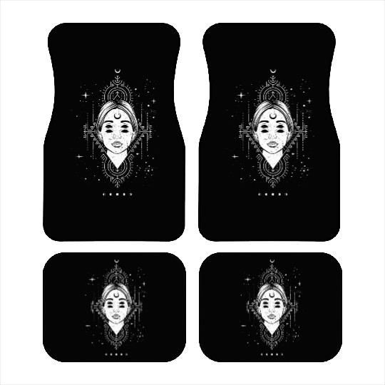 Occult Moon Baphomet Tarot Card Satanic Devil Car Mats
