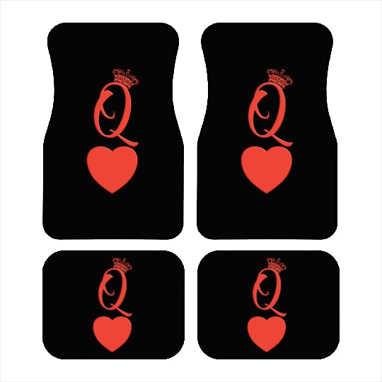queen heart crown queen of hearts playing card Car Mats