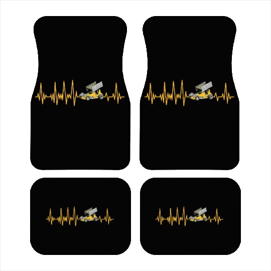 Sprint Car Racing Heartbeat Pulse Car Mats