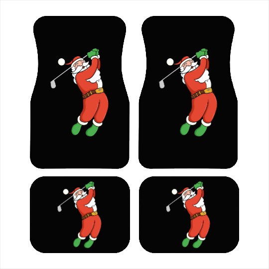 Santa Claus Golfing Christmas Design Car Mats