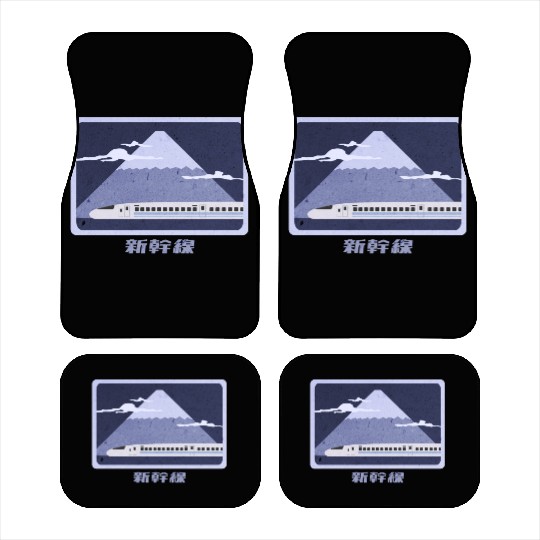 Japanese Bullet Train Passing Mt. Fuji Car Mats