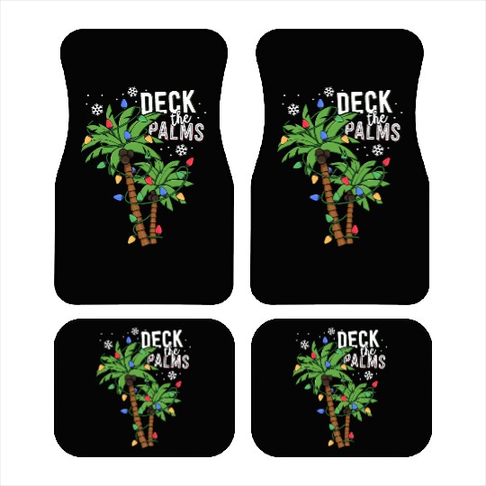 Deck The Palms Tropical Hawaii Christmas Palm Car Mats