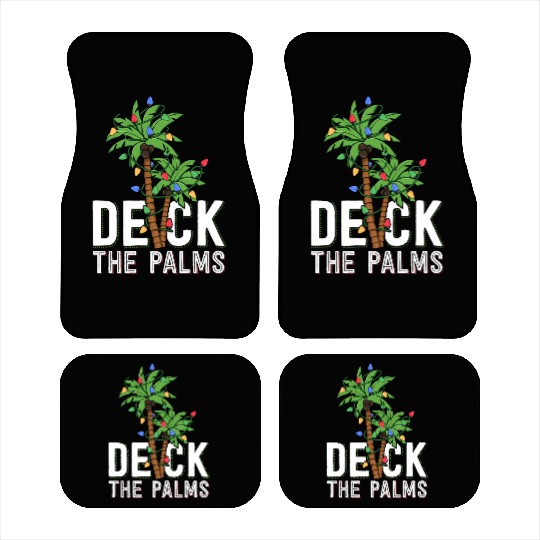 Deck The Palm Tree Lights Tropical Hawaii Family Car Mats