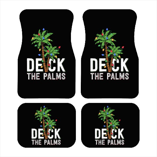 Deck The Palm Tree Lights Tropical Hawaii Family Car Mats
