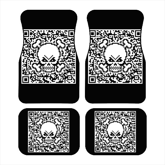 Skull And Crossbones (Quick Response Code / NEG) Car Mats
