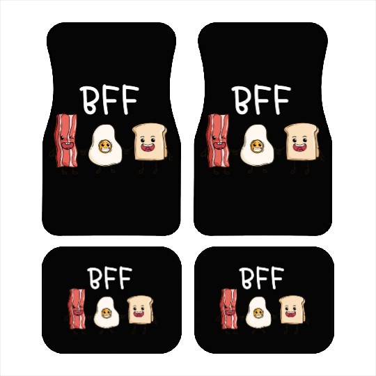 Fried egg bacon and toast best friends forever Car Mats