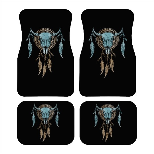 Womens Street Style Bull Skull Rodeo Car Mats