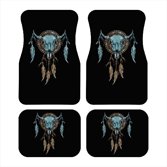 Womens Street Style Bull Skull Rodeo Car Mats