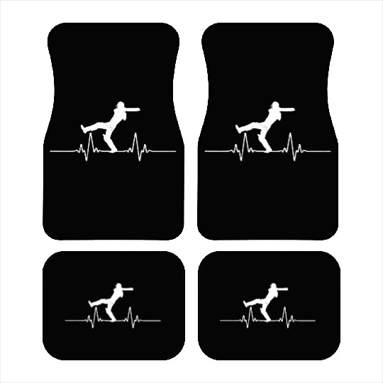 Heart Beat Cricket Cricket Player Gift Idea Car Mats