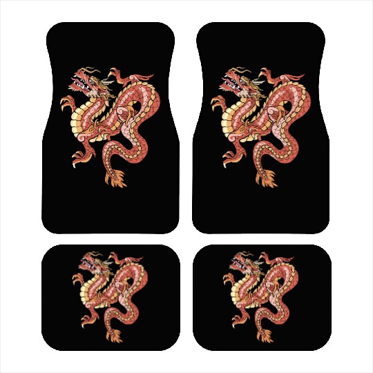 big red chinese dragon Car Mats