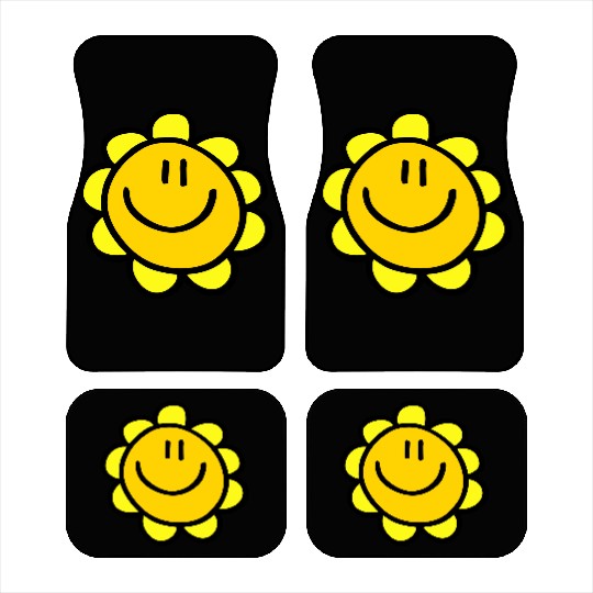 happy smiling sun flower Car Mats