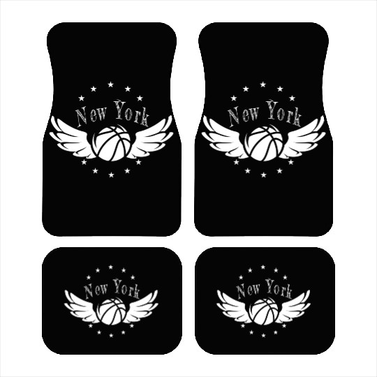 New York Basketball Ball Sports Stars Wings Design Car Mats