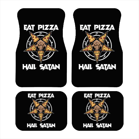 Baphomet Pentagram Lucifer Eat Pizza Hail Satan Car Mats