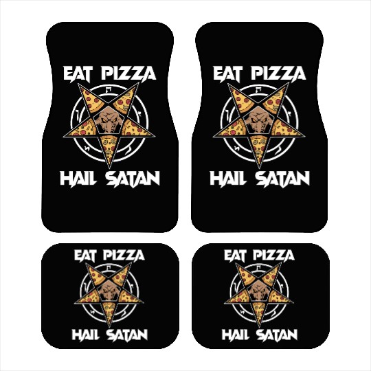Baphomet Pentagram Lucifer Eat Pizza Hail Satan Car Mats