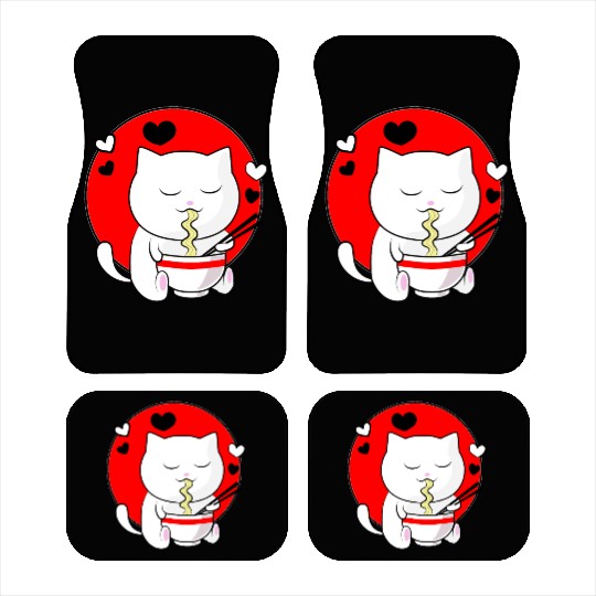 Kawaii Ramen Anime Cat Japanese Manga Car Mats