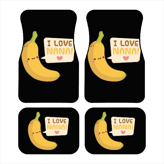 I Love Nana Banana Pun Car Mats