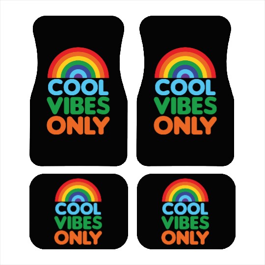 Positive Cool Vibes Only Rainbow Design Car Mats