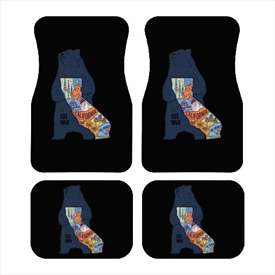 Vintage California Bear EST 1850 Car Mats