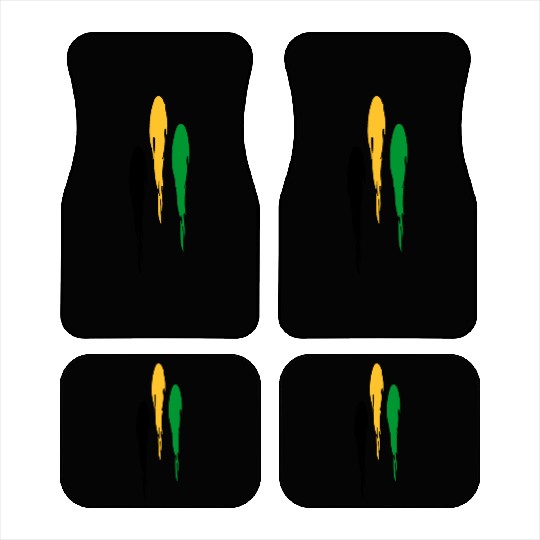 Jamaica Black, Green and Gold Car Mats