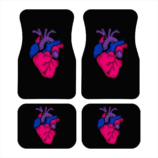 Bi Pride Flag LGBT Party Retro Heart Gift Car Mats