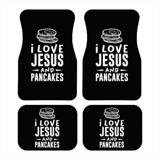 Christian Faith I love Jesus and Pancakes Gift Car Mats