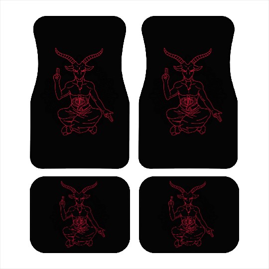 Horned Devil Black Goat Baphomet Tarot Card Satan Car Mats