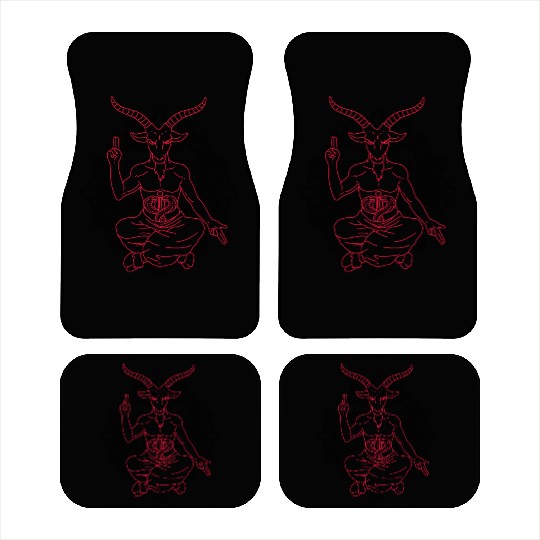Horned Devil Black Goat Baphomet Tarot Card Satan Car Mats