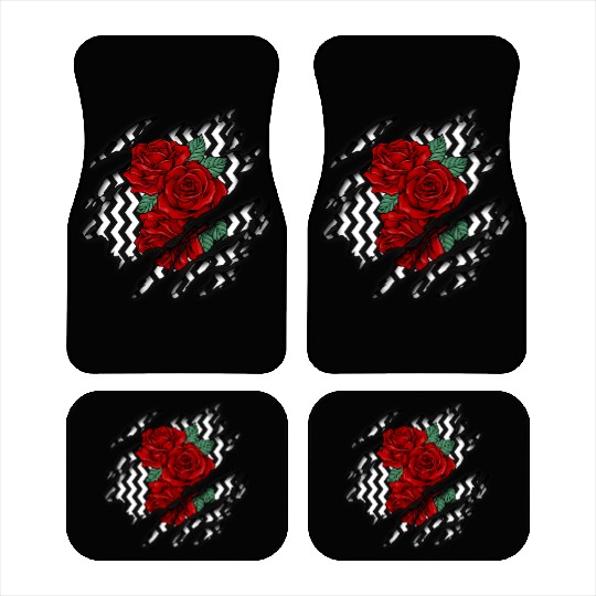 Red Rose Inside Car Mats