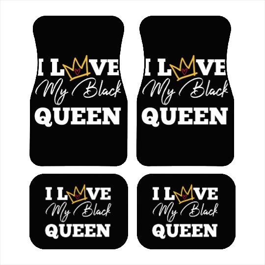 I Love My Black Queen Couples King And Queen Top T Car Mats