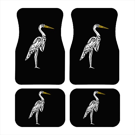 Maori Kotuku White Heron Polynesian T Tattoo Car Mats