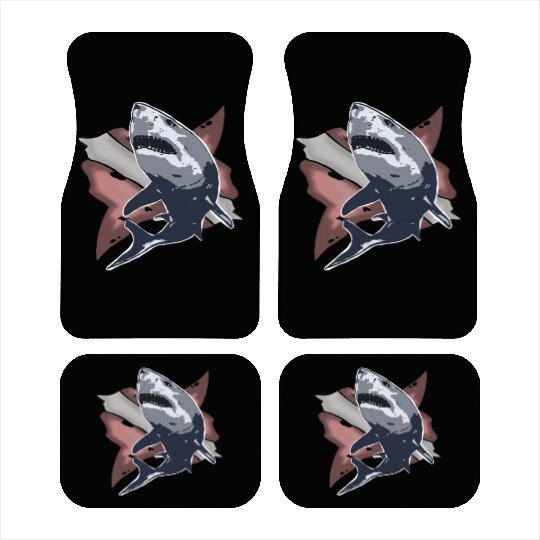 Scuba Diving Shark Gift holiday retro Car Mats