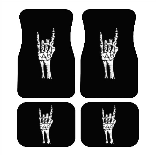 Skeleton Hand Devil Horns Hand Sign Halloween Gift Car Mats