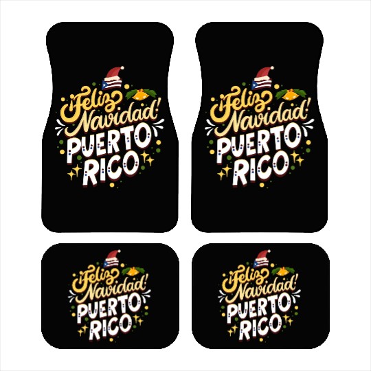 Feliz Navidad Puerto Rico - Merry Christmas Car Mats