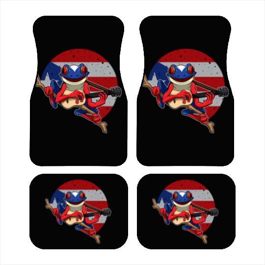 Guitar Playing Coqui Frog - Puerto Rico Animal Car Mats