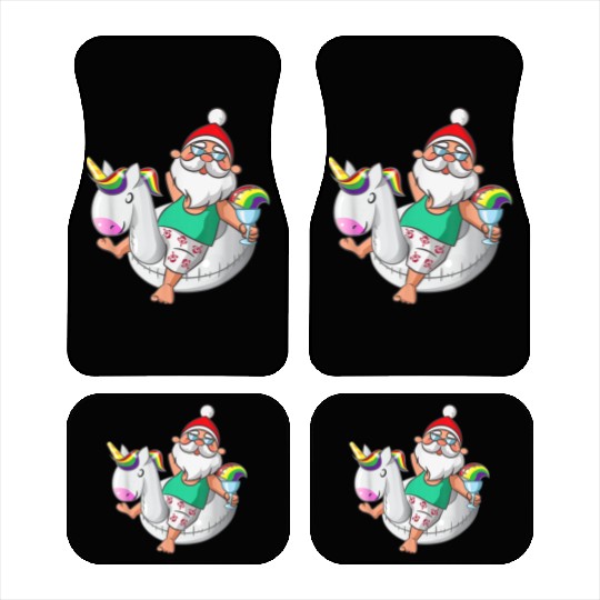 Christmas in July Santa Hawaiian Unicorn Swim Car Mats