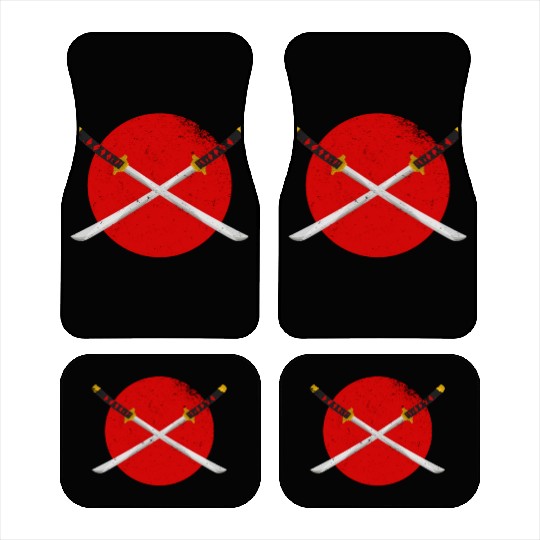 X Katana Samurai Sword Kitsune Mask Japan Gift Car Mats