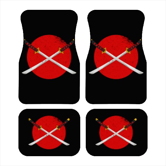 X Katana Samurai Sword Kitsune Mask Japan Gift Car Mats