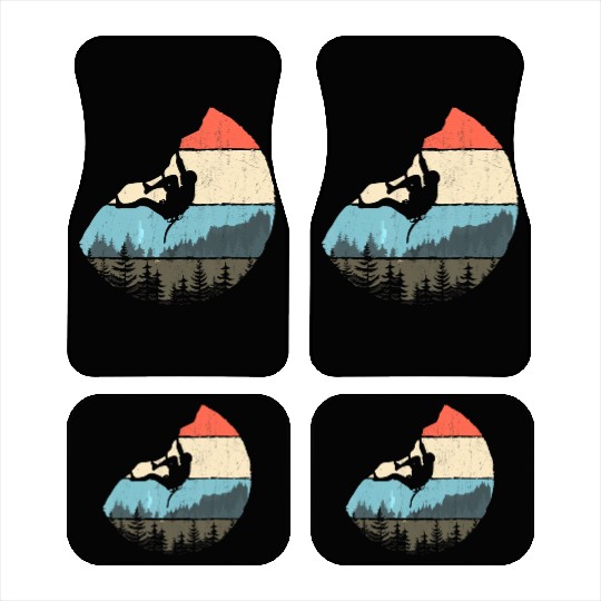 Vintage Style Rock Climbing Retro Bouldering Car Mats