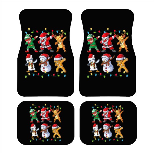Dabbing Santa Elf Friends Christmas Kids Boys Car Mats