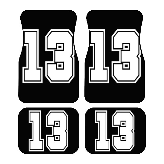 13 back number college style football soccer Car Mats