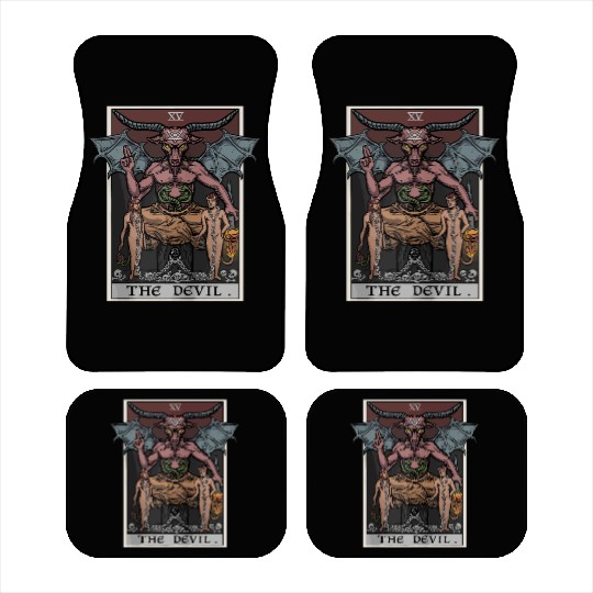 The Devil Tarot Card Halloween Baphomet Satanic Ba Car Mats