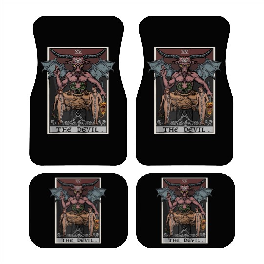 The Devil Tarot Card Halloween Baphomet Satanic Ba Car Mats