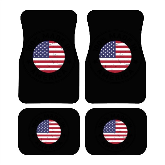 USA Made in America flag stamp Car Mats