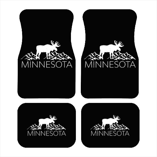 Minnesota Moose And Mountains Souvenir Nature Car Mats