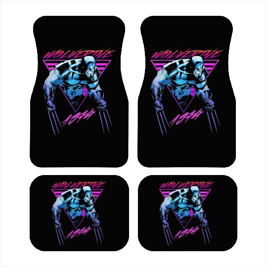 M-a-r-v-e-l W-o-l-verine Neon Retro Logan Graphic Car Mats