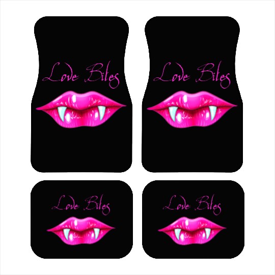Pastel Goth Love Bites Vampire Lips Valentine Car Mats