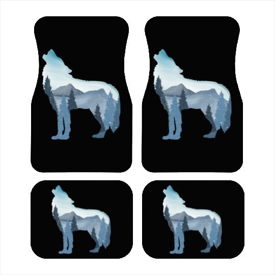 Alpha Wolf Art - Nature Background Car Mats